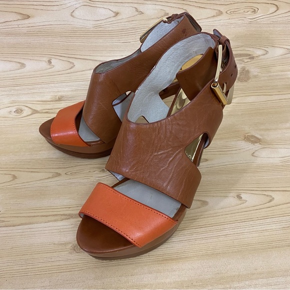 Michael Kors Ankle Strap Open Toe Platform Heeled Sandals Womens Shoes 8.5 M - Picture 11 of 12